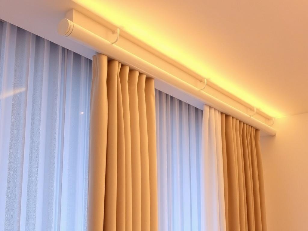 electric curtain railsфото